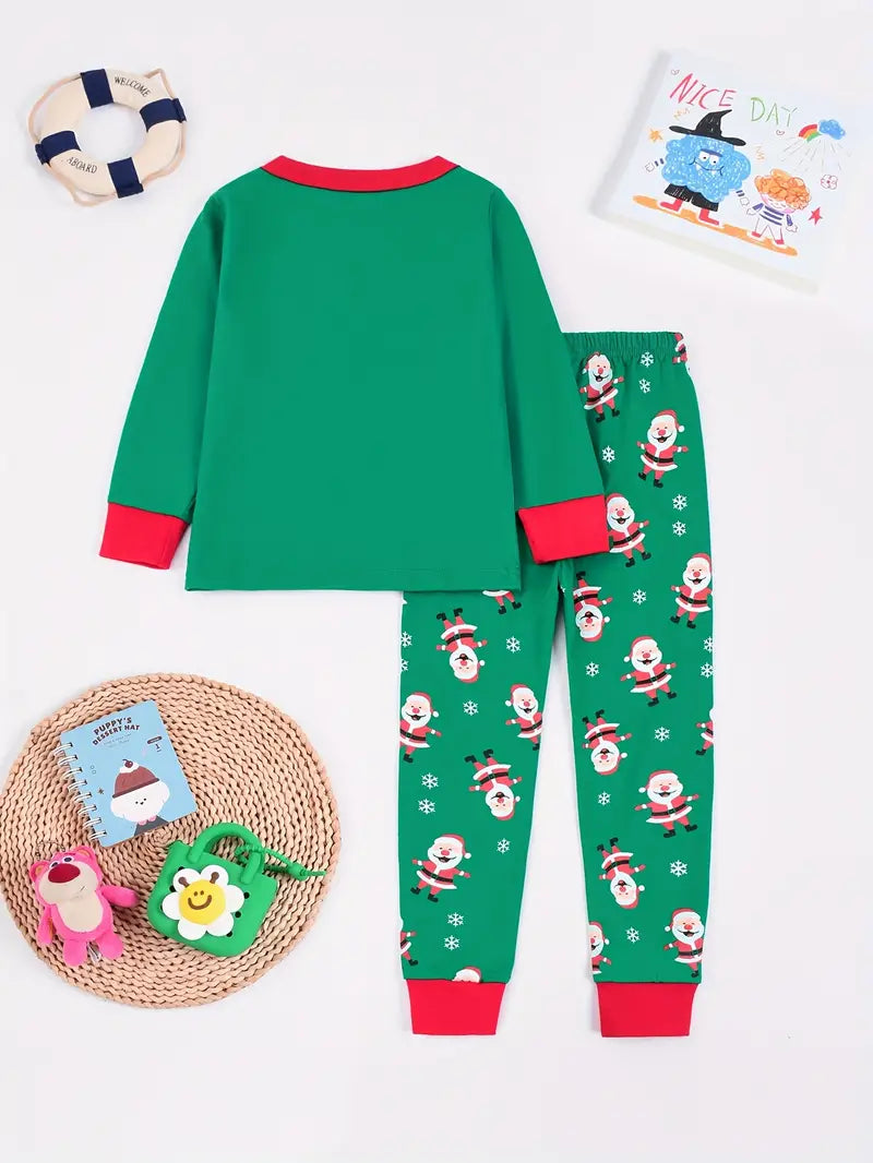 Pyjama Motif Pere Noel Vert Enfant