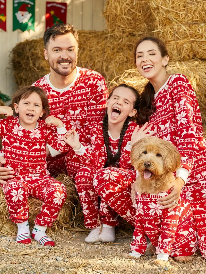 Pyjama Assorti Famille pour Noel Motif Traditionnel