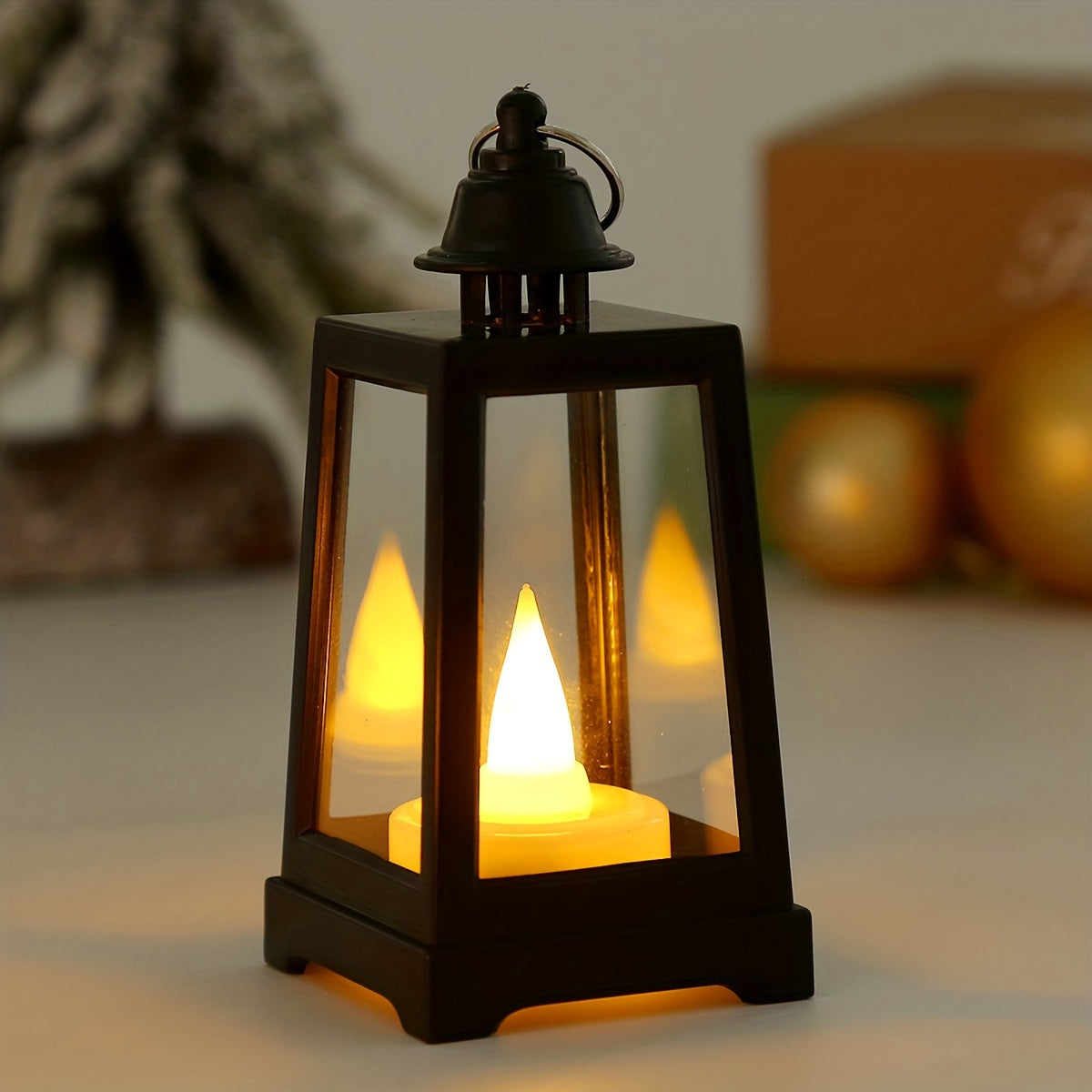 Lanterne de Noël avec Flamme LED