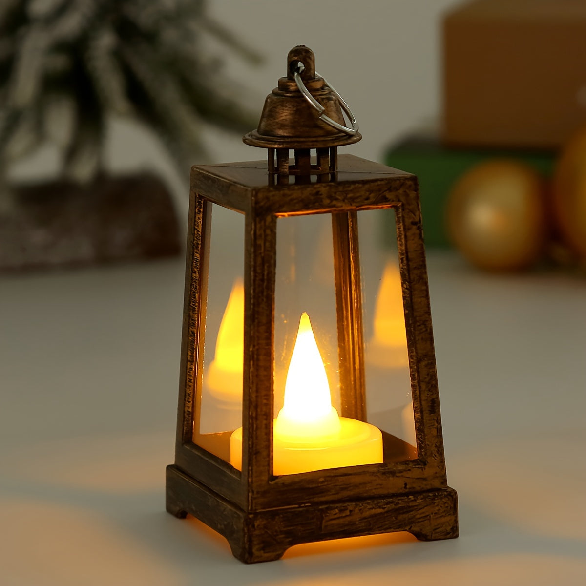 Lanterne de Noël avec Flamme LED