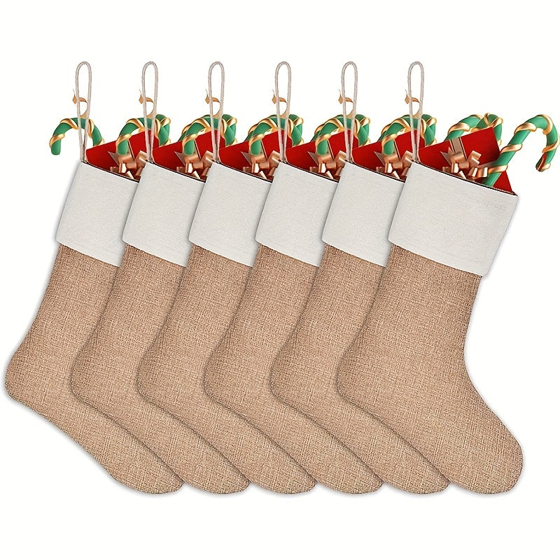 Chaussette de Noël Cheminée Beige (x6)