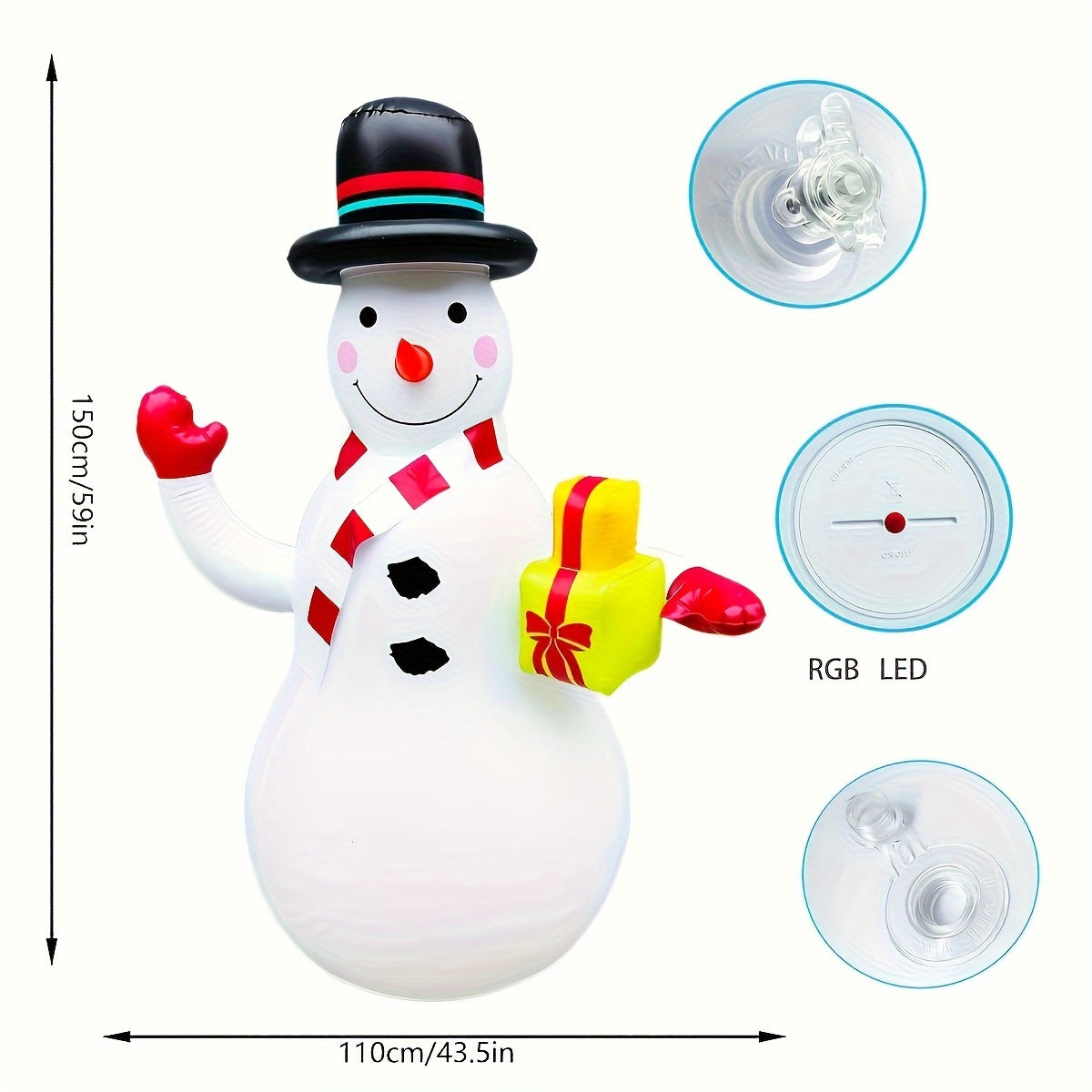 Bonhomme de Neige Gonflable Lumineux