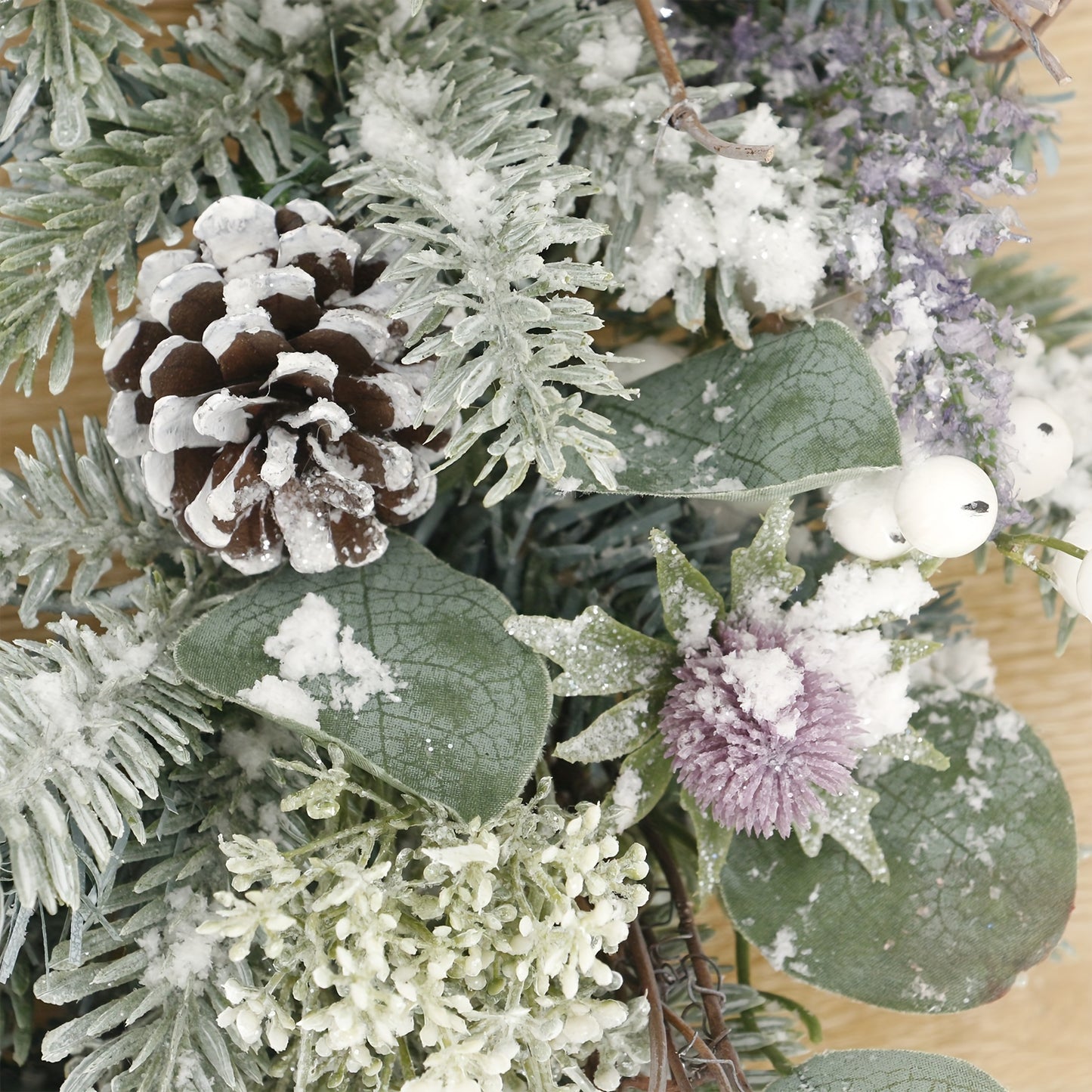 Couronne De Noël Floquée Artificielle