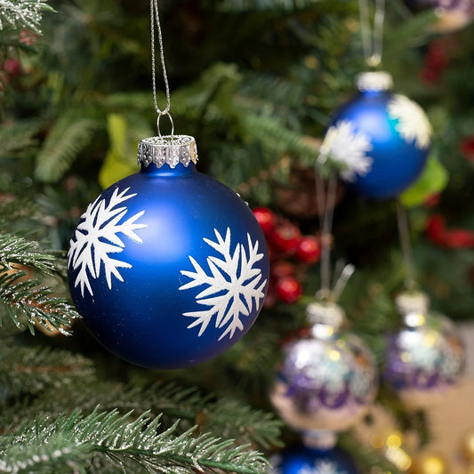 Boule de Noel en Verre Bleu (x9)