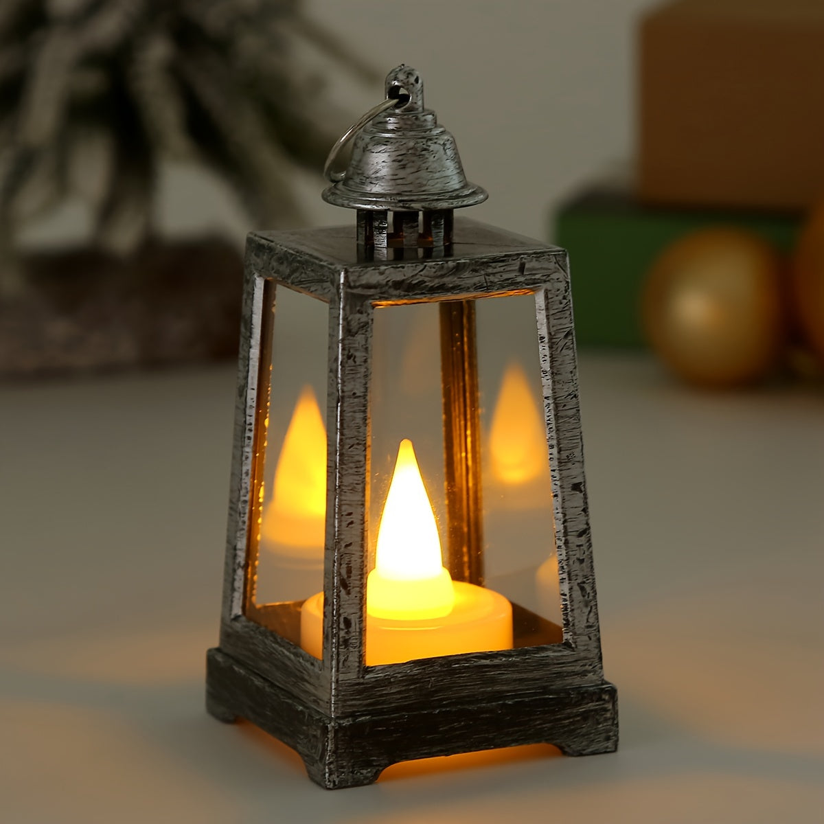 Lanterne de Noël avec Flamme LED