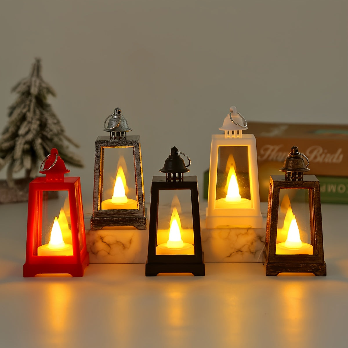 Lanterne de Noël avec Flamme LED