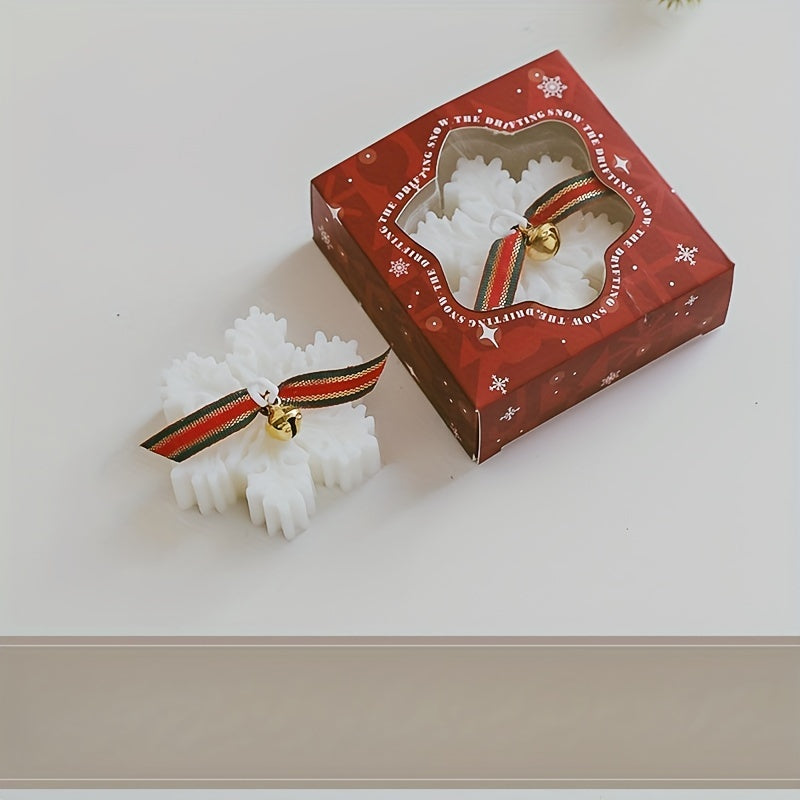 Bougie de Noël Avec Flocon de Neige