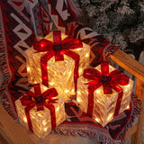 Ensemble de 3 Boîtes Cadeaux de Noël Illuminées