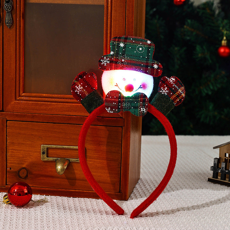 Lot De 2 Serre-têtes De Noël En Bois De Cerf Lumineux à LED