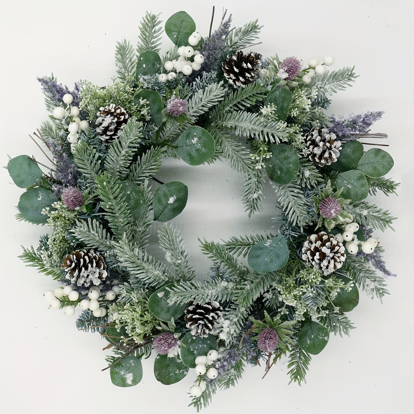 Couronne De Noël Floquée Artificielle