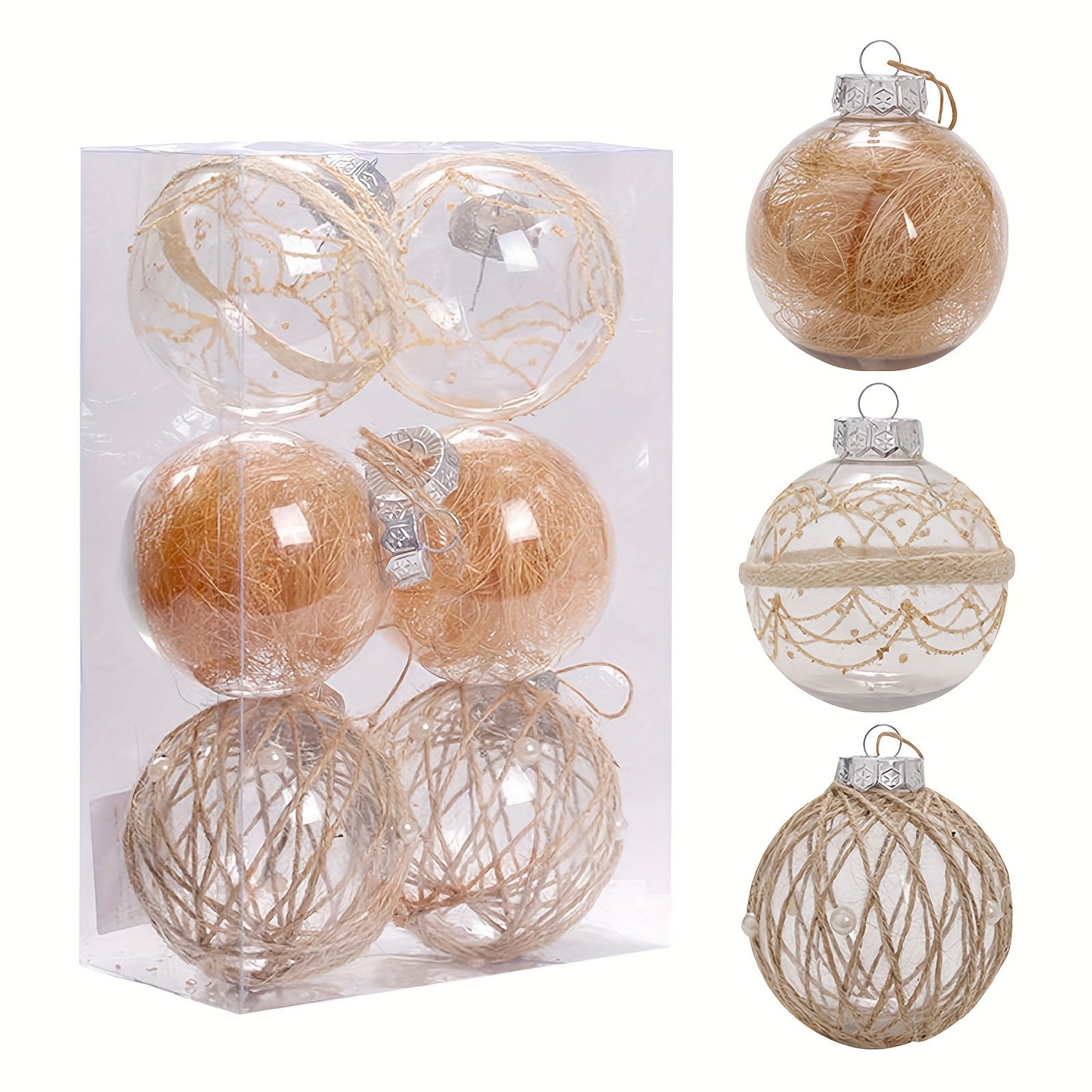 Boule de Noel Transparente a Decorer (x6)