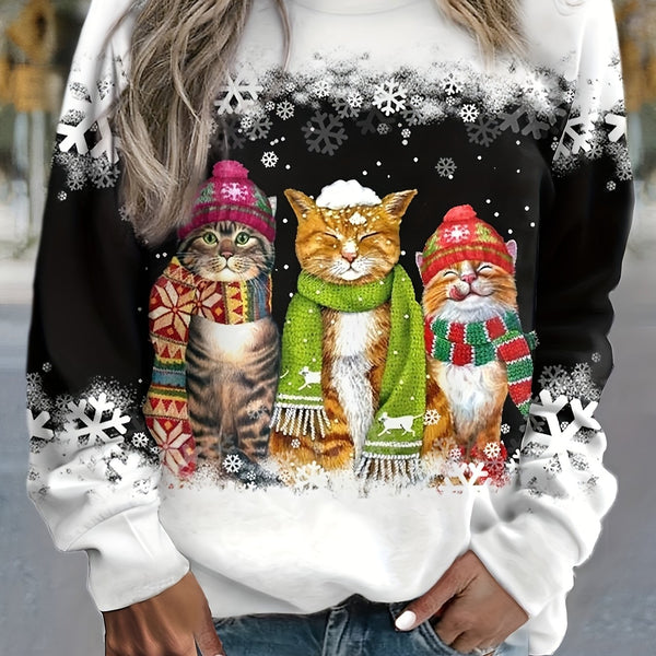 Pull Moche de Noël avec Chats