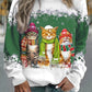 Pull Moche de Noël avec Chats en 95% Polyester , 5% Spandex